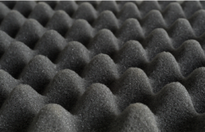 Close view of the peaks of foam polyurethane packing material