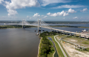 Dames Point cable-stayed bridge over the St Johns River in Jacksonville FL